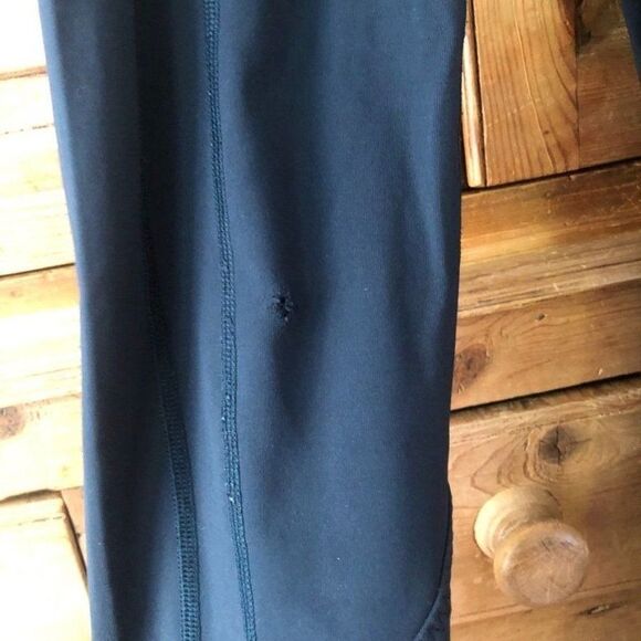 Lululemon Size 4 Jewel Tone Blue Leggings‎ Athletic Side Leg Pockets Gym FLAWED - Picture 4 of 9